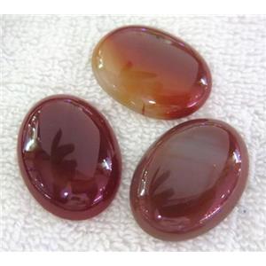 red agate cabochon, oval, approx 22x30mm