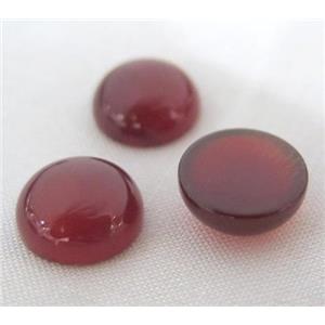 red carnelian agate cabochon, round, approx 18mm dia