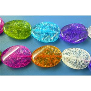 Chinese Crackle Crystal beads, twist, 18x25mm, 16pcs per st.