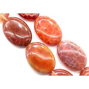 ruby Fire Agate beads, oval, grade A, 13x18mm, approx 22pcs per st