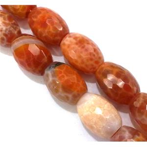 ruby fire Agate beads, faceted barrel, grade A, 13x18mm, approx 22pcs per st