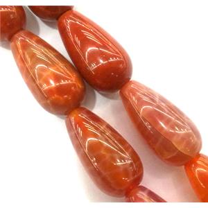 ruby fire Agate beads, teardrop, grade A, 8x16mm, approx 25pcs per st