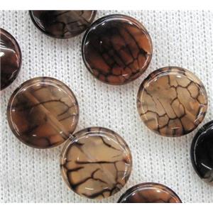 coffee veins Agate beads, circle, approx 35mm dia