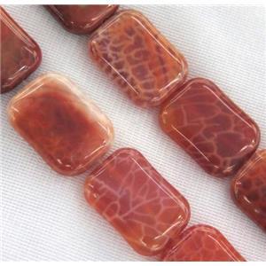 ruby fire agate beads, rectangle, approx 30x40mm