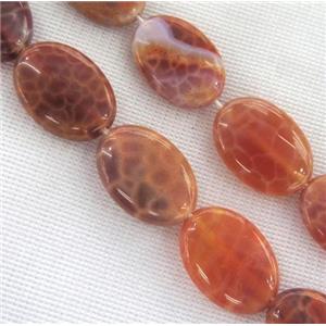 ruby fire agate bead, oval, approx 10x14mm