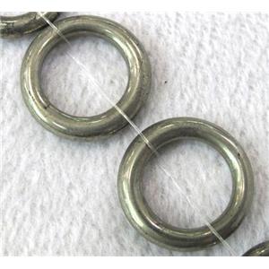 natural Pyrite Beads, ring, approx 23mm dia, 15.5 inches length