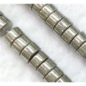 natural Pyrite Beads, heishi, approx 4x8mm, 15.5 inches length
