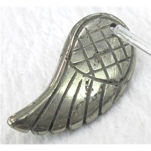 natural Pyrite Beads, angel wing, approx 15x30mm, 11pcs per st