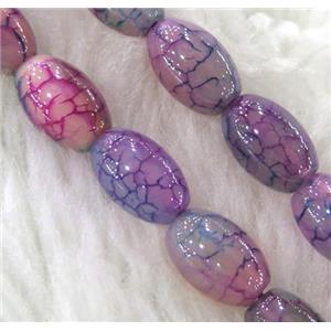 dragon veins Agate beads, barrel, colorful, approx 10x14mm, 15.5 inches