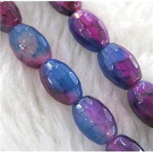 dragon veins Agate beads, faceted barrel, colorful, approx 8x12mm, 15.5 inches