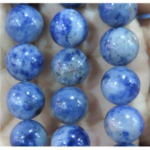 blue spotted jasper beads, round, approx 10mm dia, 15.5 inches