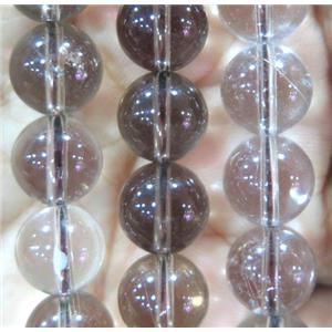 smoky quartz beads, round, approx 8mm dia, 15.5 inches