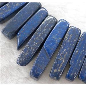 lapis lazuli beads, stick, freeform, approx 15-50mm, 15.5 inches