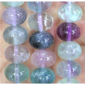 rainbow Fluorite beads, rondelle, approx 8x10mm, 15.5 inches