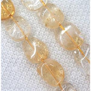 citrine chip beads, freeform, approx 12x15mm