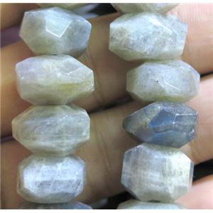 Labradorite beads, faceted freeform, approx 10-16mm