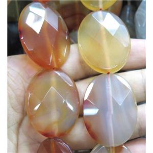 agate beads, faceted oval, approx 30x40mm