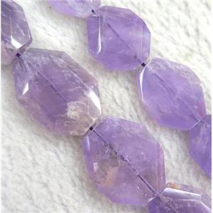 Ametrine beads, faceted oval, purple, approx 15-30mm