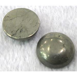 natural Pyrite Cabochon, round, approx 18mm dia