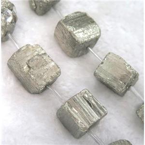 pyrite bead, cube, approx 14-20mm