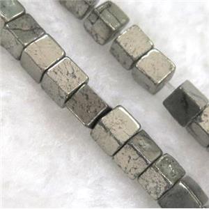 Pyrite cube beads, approx 4x4x4mm