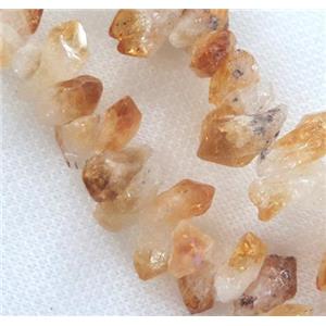 citrine bead, chips, freeform, yellow, approx 8-16mm