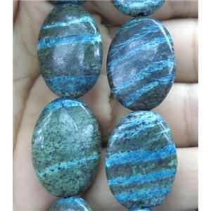 blue SilverLine jasper beads, oval, approx 20-30mm