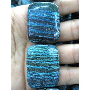 Blue SilverLine Jasper beads, rectangle, approx 30x40mm