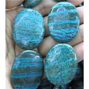 Blue SilverLine Jasper beads, oval, approx 15x20mm