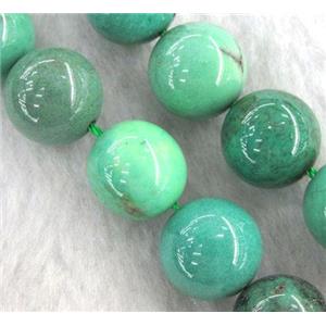 Natural Green Grass Agate Beads Smooth Round, approx 14mm dia, 15.5 inches