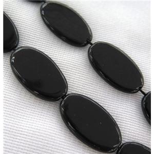 black onyx bead, oval, approx 14x24mm