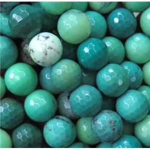 Natural Green Grass Agate Beads Faceted Round, approx 8mm dia, 15.5 inches