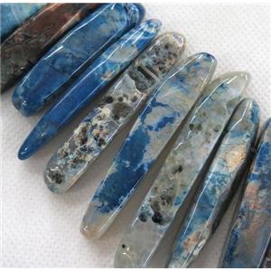 blue dragon veins agate bead, stick, approx 20-60mm