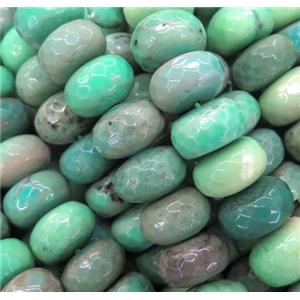 Natural Green Grass Agate Beads Faceted Rondelle, approx 8x14mm