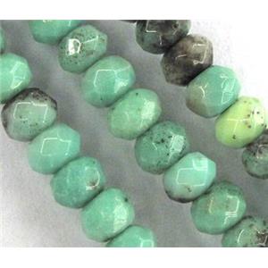 green grass agate beads, faceted rondelle, approx 2.5x4mm, 15.5 inches