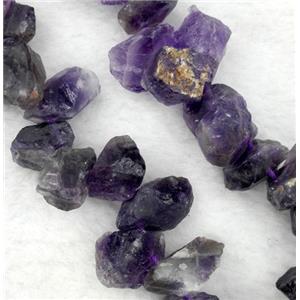 amethyst beads, freeform, approx 10-16mm, 15.5 inches