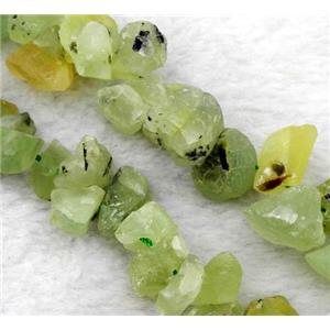 prehnite beads, freeform, green, approx 10-16mm, 15.5 inches