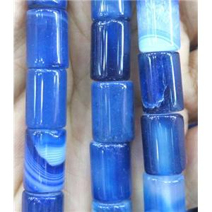 blue stripe agate tube beads, approx 10x16mm