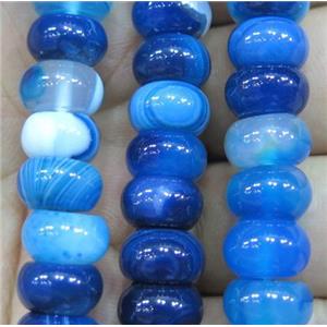 blue stripe agate beads, rondelle, approx 5x8mm