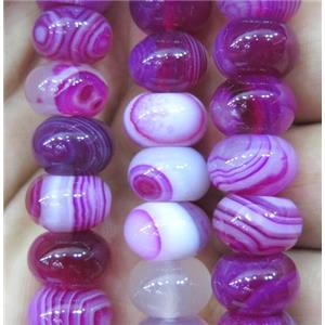 hotpink stripe agate bead, rondelle, approx 8x12mm