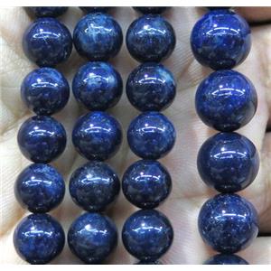 round Dumortierite beads, blue, approx 8mm dia
