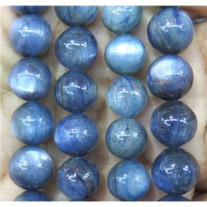 Kyanite bead, round, blue, Grade-AAA, approx 6mm dia