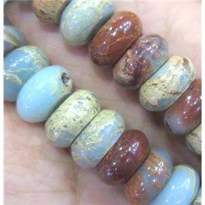 snakeskin jasper beads, rondelle, approx 10mm dia