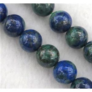 round natural Azurite beads, Dye, approx 6mm dia