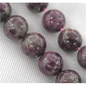 red natural Tourmaline beads, round, B grade, approx 10mm dia