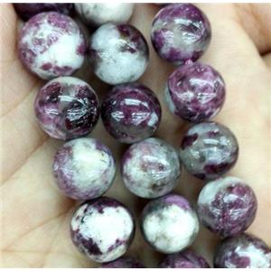 red natural Tourmaline beads, round, AB grade, approx 6mm dia