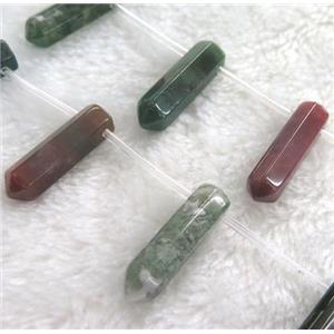 Indian Agate beads, bullet shape, approx 8x31mm, 12pcs per st