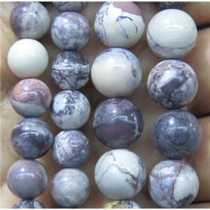 Purple line Jasper beads, round, approx 4mm dia