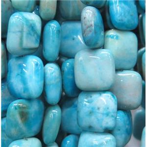 Larimar bead, square, stability, approx 12x12mm, 15.5 inches