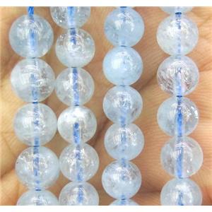 round natural Aquamarine beads, AA-Grade, approx 5.5mm dia